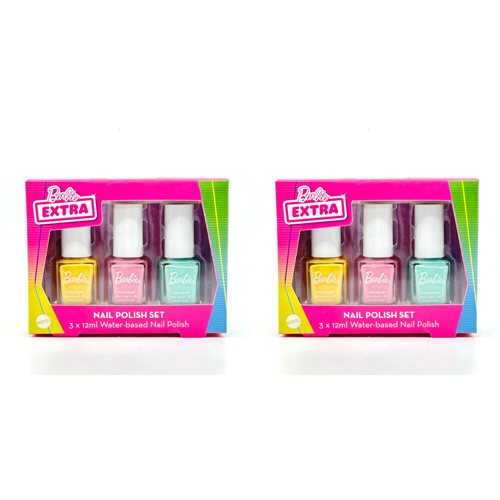 6pc Barbie Extra Range Nail Polish Set 12ml Water-Based Nail Polish