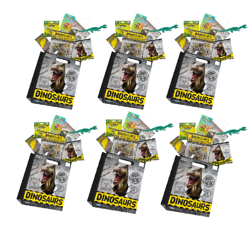 6PK Dinosaurs Mini Showbag for Prehistoric Fun with Creative Toys - 5y+