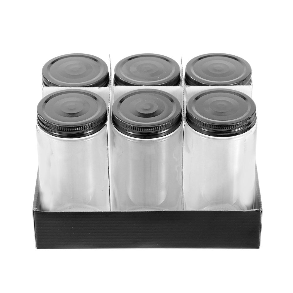 2PK 6PK Lemon & Lime 500ml Preserve Jar Capri Glass w/ Black Lid