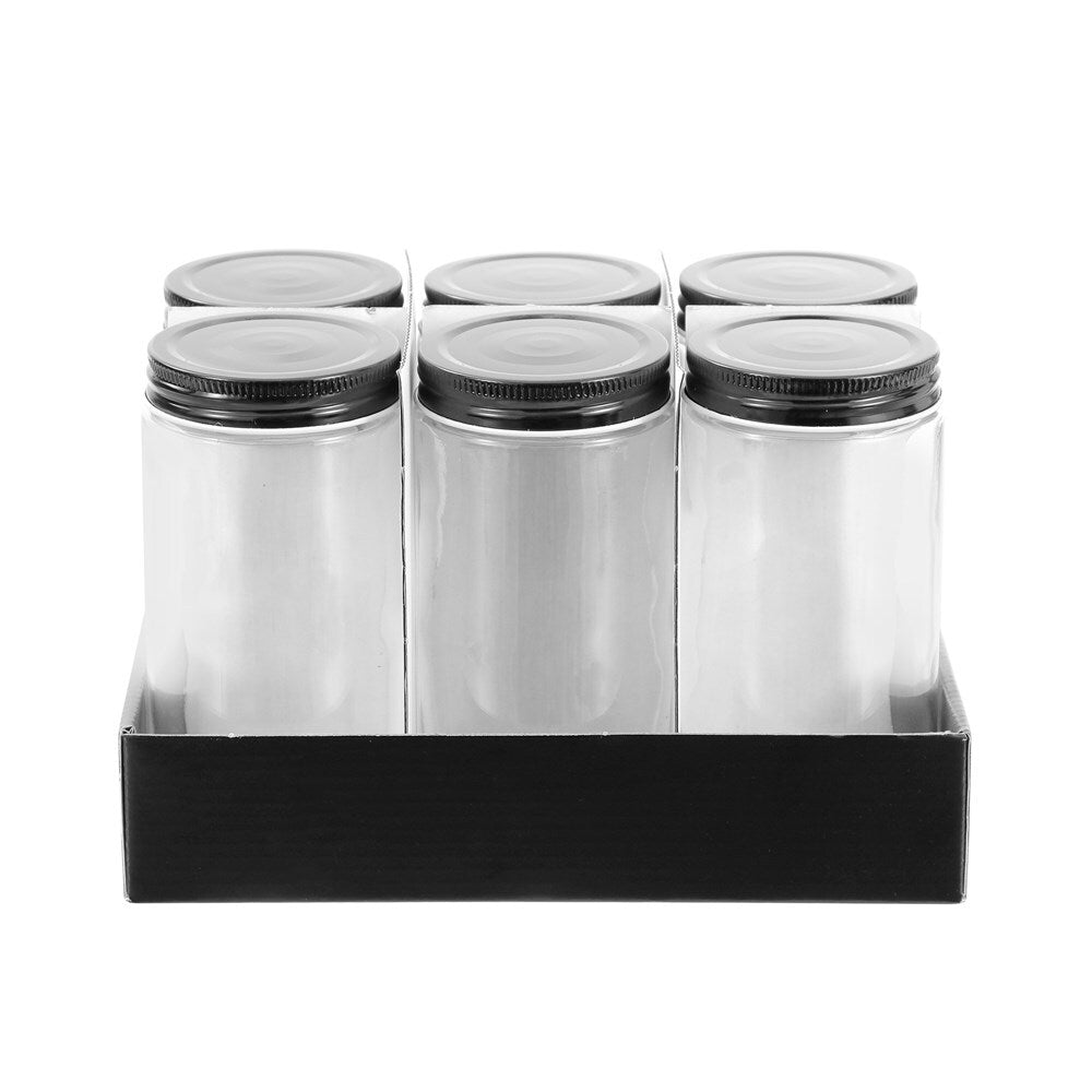 2PK 6PK Lemon & Lime 500ml Preserve Jar Capri Glass w/ Black Lid