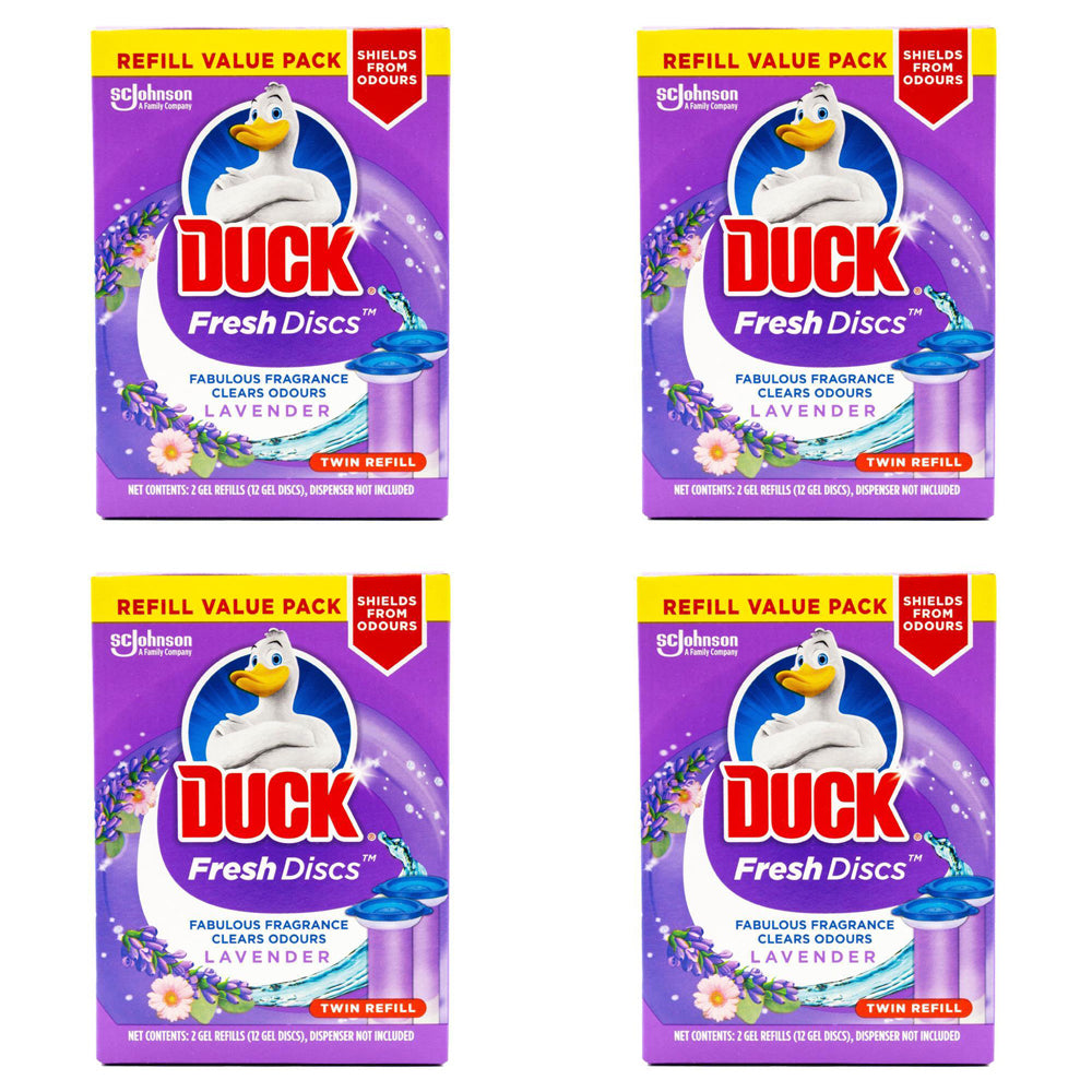 8pc Duck 12 Gel Refills Fresh Discs Bath Toilet Bowl Cleaner - Lavender