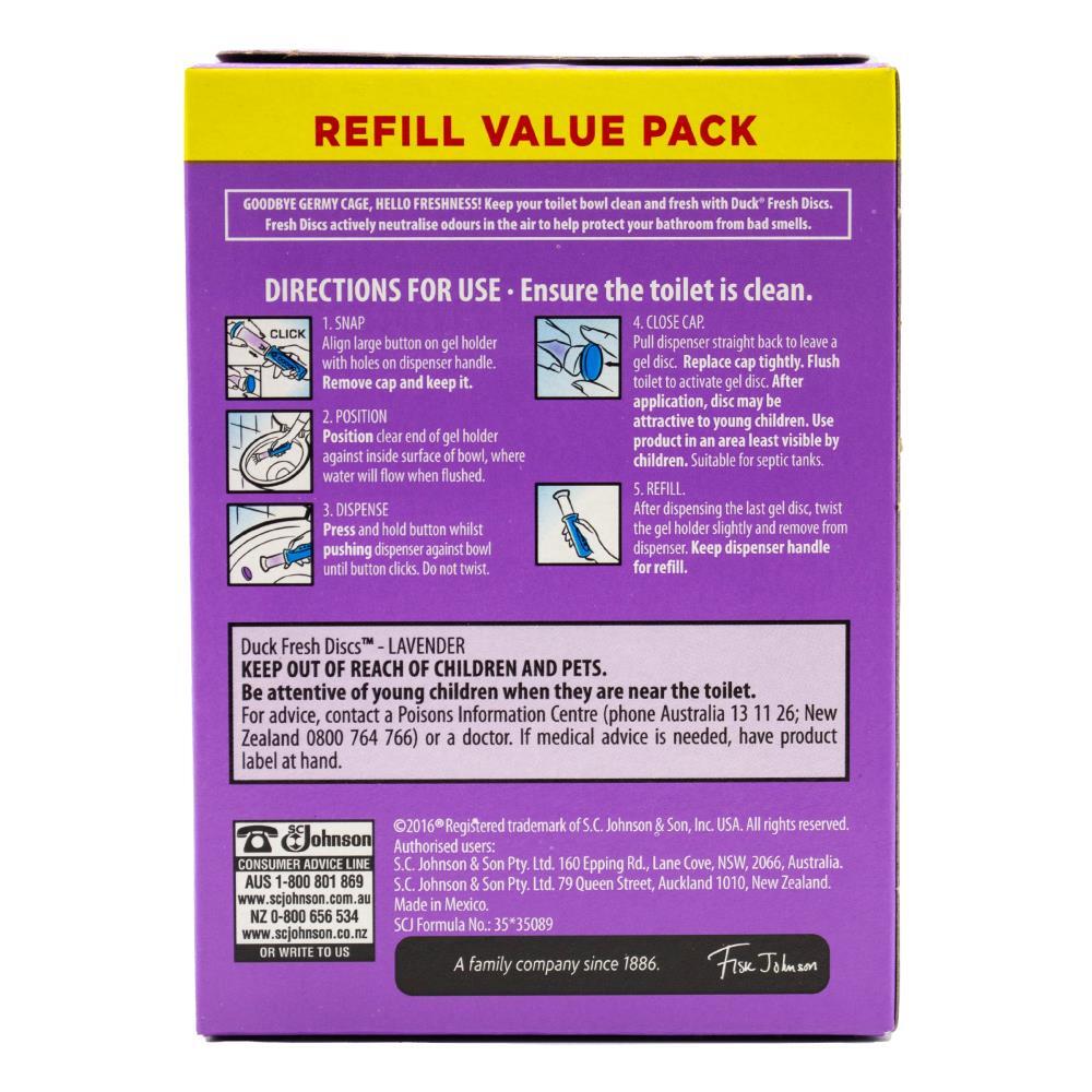 8pc Duck 12 Gel Refills Fresh Discs Bath Toilet Bowl Cleaner - Lavender