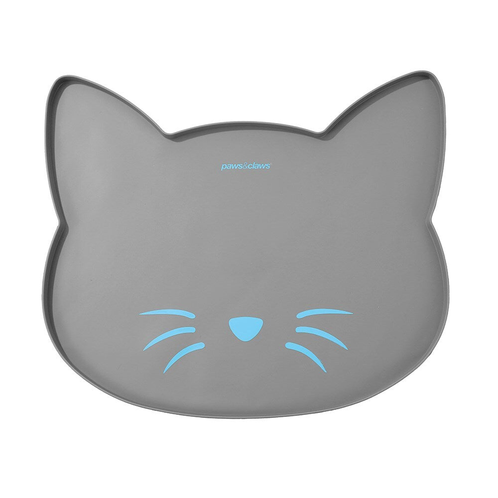 4PK 2Pc Paws & Claws 45.5cm Silicone Cat Feeding Mat Asstd