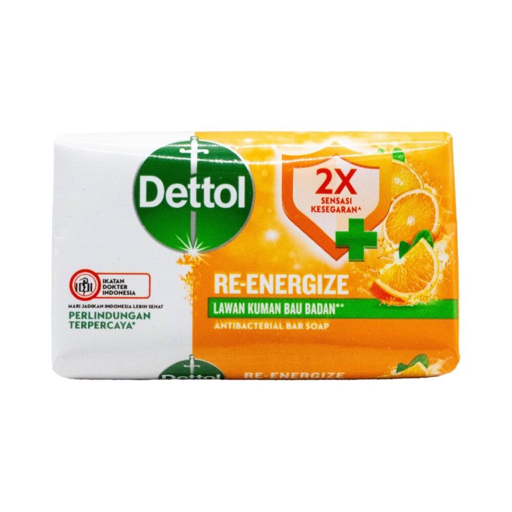 24PK Dettol Soap Bar Antibacterial Re-Energize Mandarin Orange Fragrance 60g