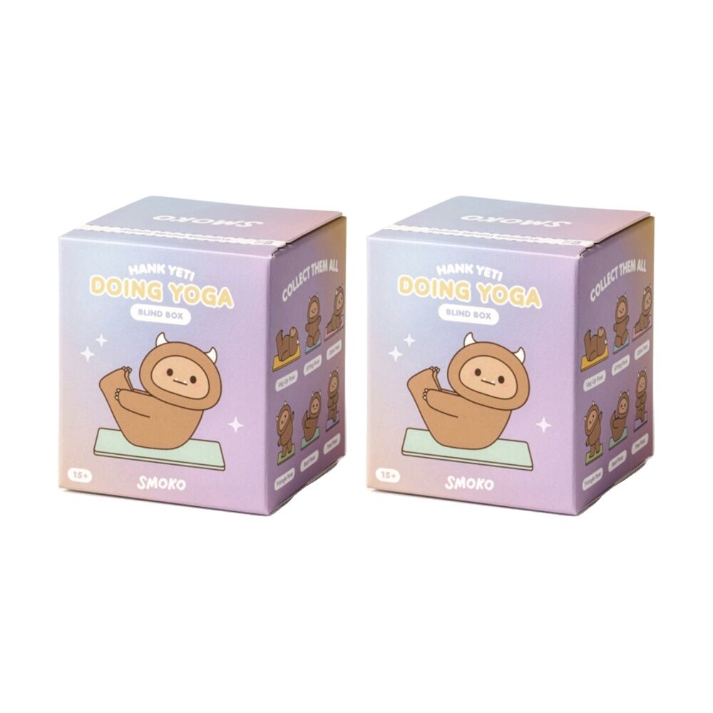 2PK Smoko Hank Yeti Doing Yoga Blind Box Toy Collectable Figurine 15Y+ Assorted
