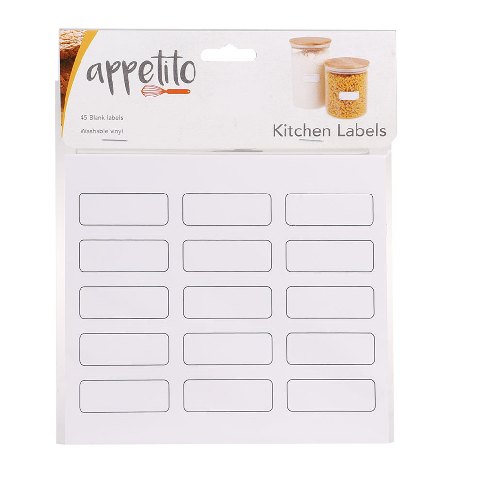 8x 45pc Appetito Vinyl Blank Kitchen Labels Home Pantry Accessory