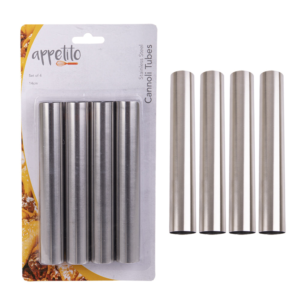 6x 4pc Appetito Stainless Steel Cannoli Tubes Home Kitchen Cooking