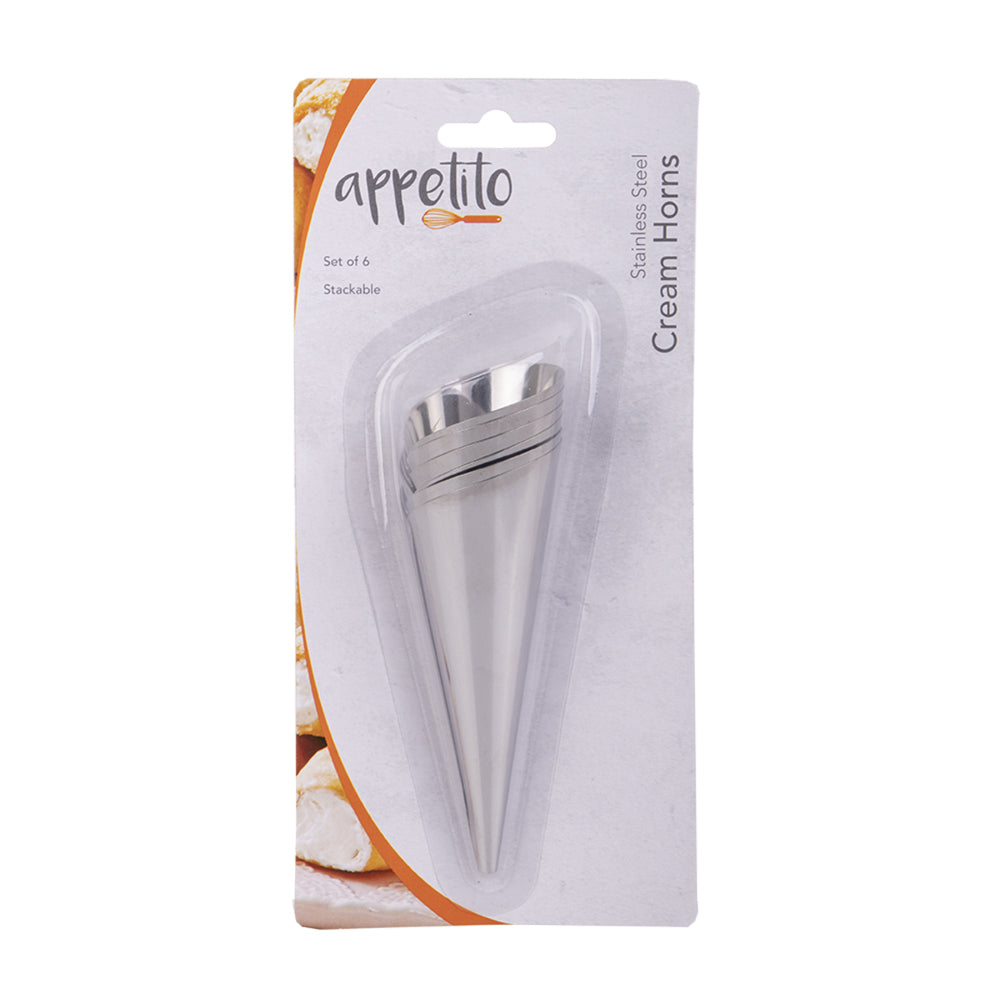 6x 6pc Appetito Stainless Steel Cream Horns Home Kitchen Cooking