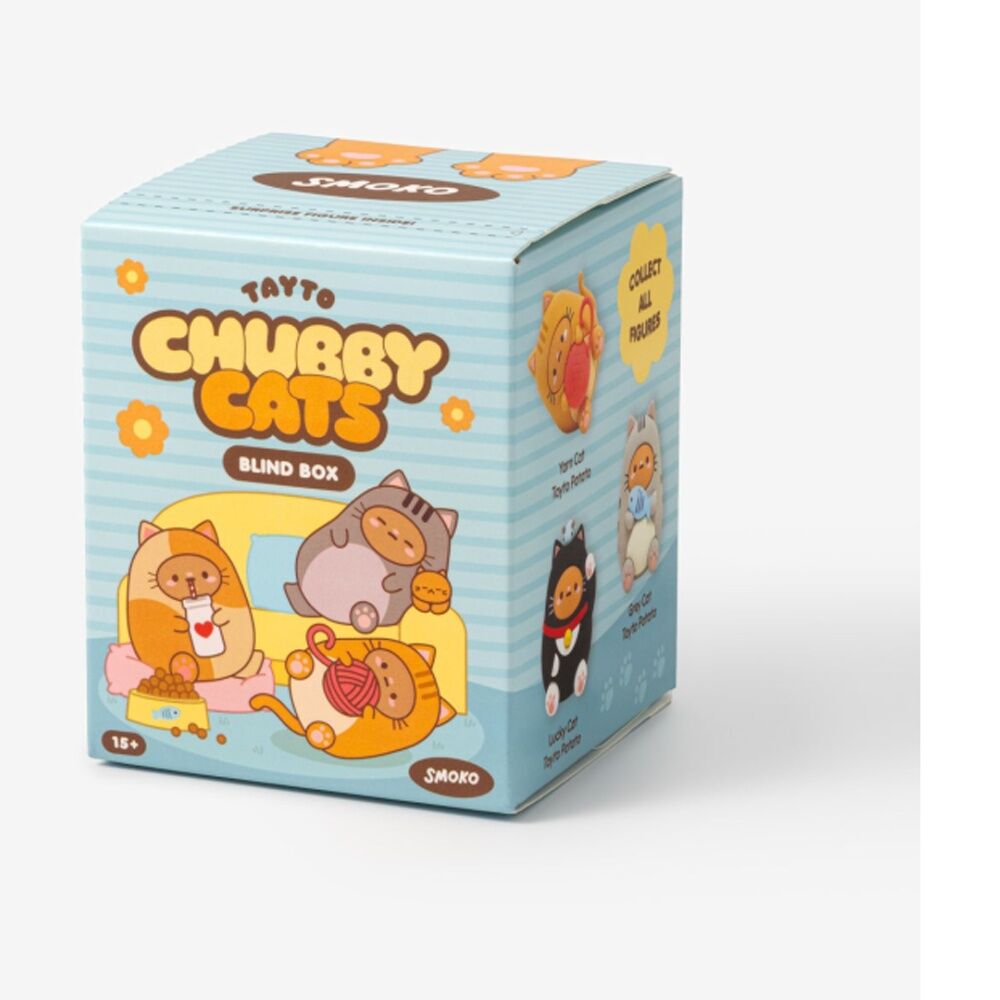 2PK Smoko Tayto Chubby Cat Blind Box Toy Collectable Figurine 15Y+ Assorted