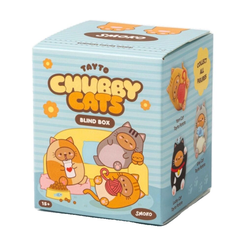 4PK Smoko Tayto Chubby Cat Blind Box Toy Collectable Figurine 15Y+ Assorted