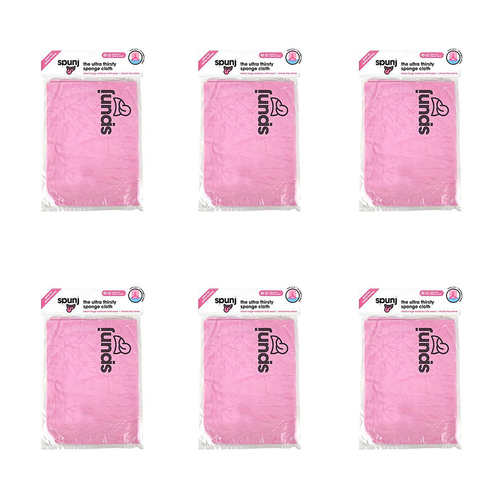 6PK Spunj Cloth Pink Clipstrip Multipurpose Durable Cleaning Dishcloth