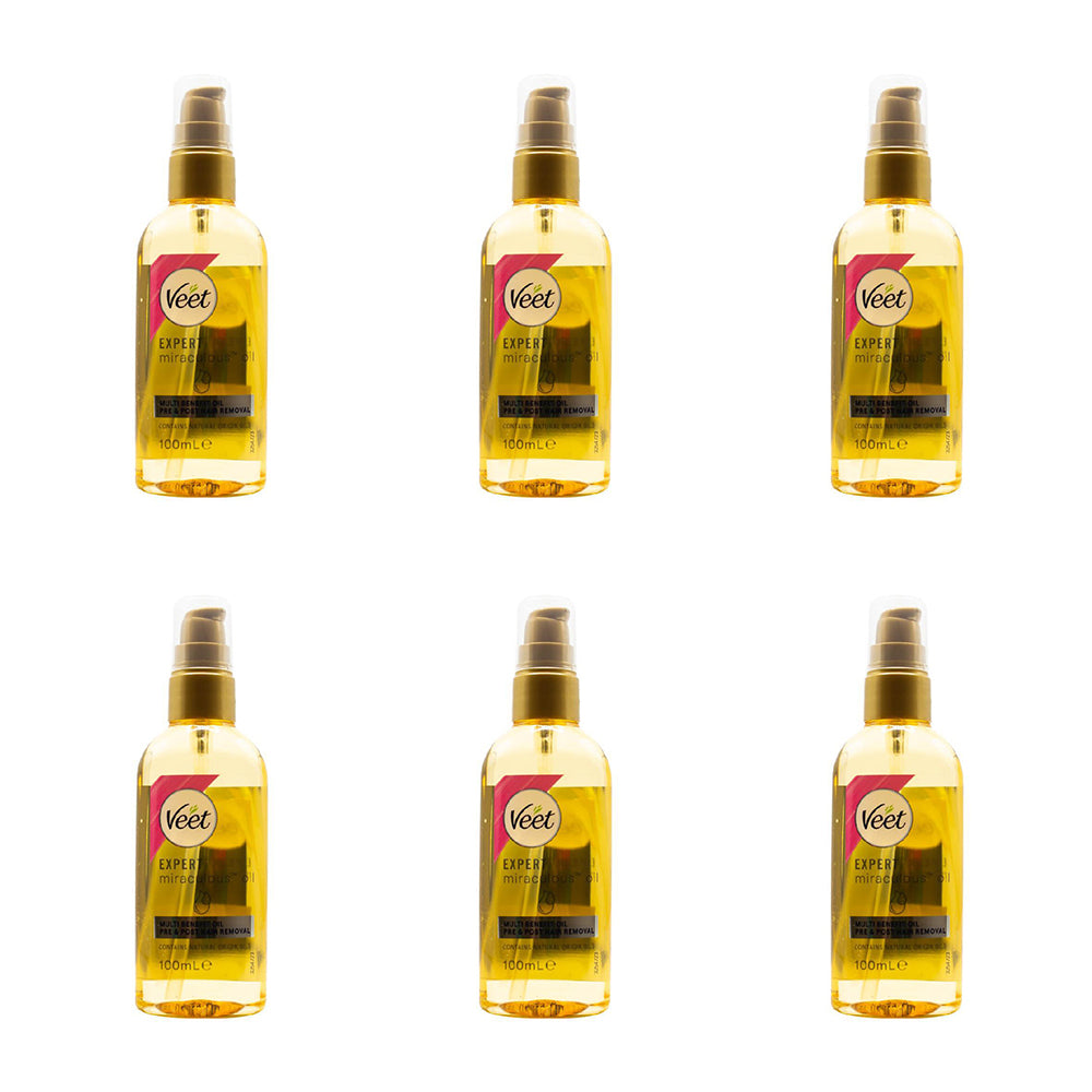6PK Veet 100ml Expert Miraculous Oil Pre & Post Hair Removal Treatment