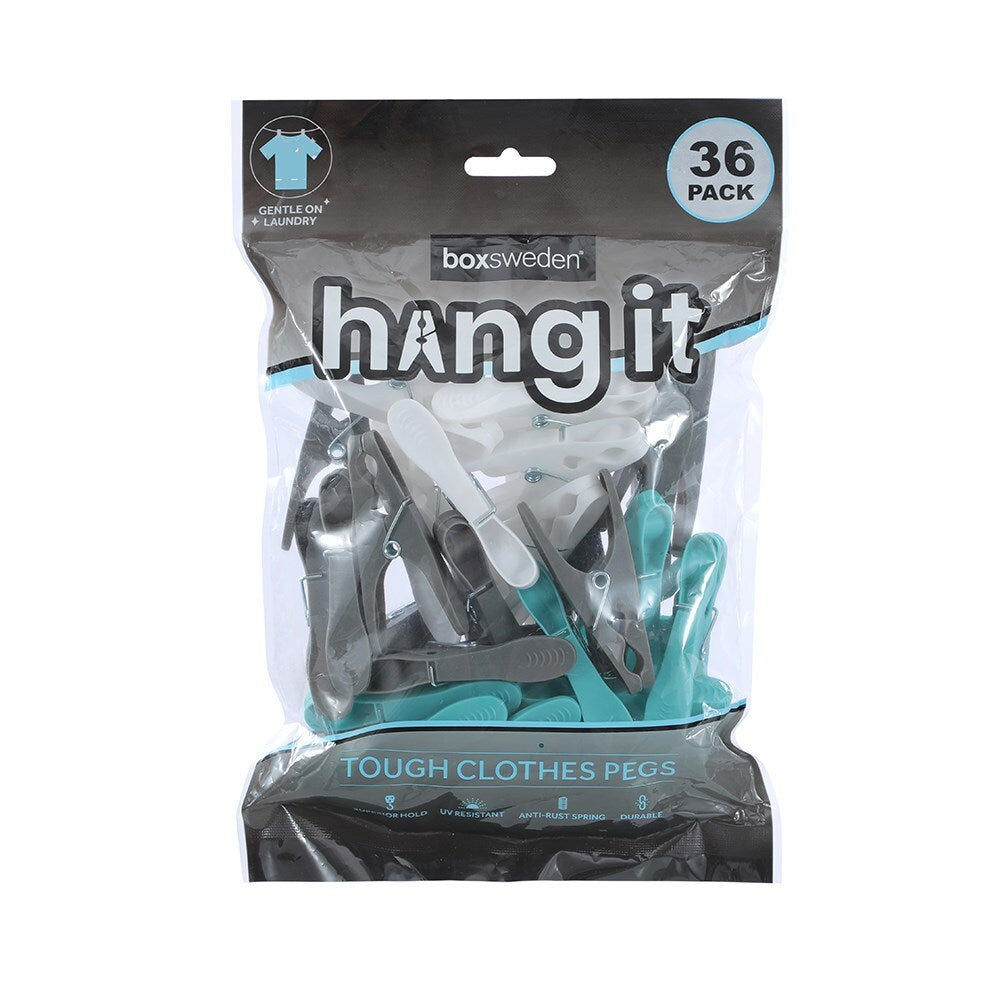 6x 36PK Boxsweden Hangit Tough Clothes Pegs Laundry Clips