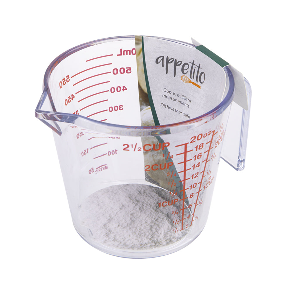2PK Appetito 2 1/2 Cup Plastic Measure Jug Home Kitchen Cooking Clear