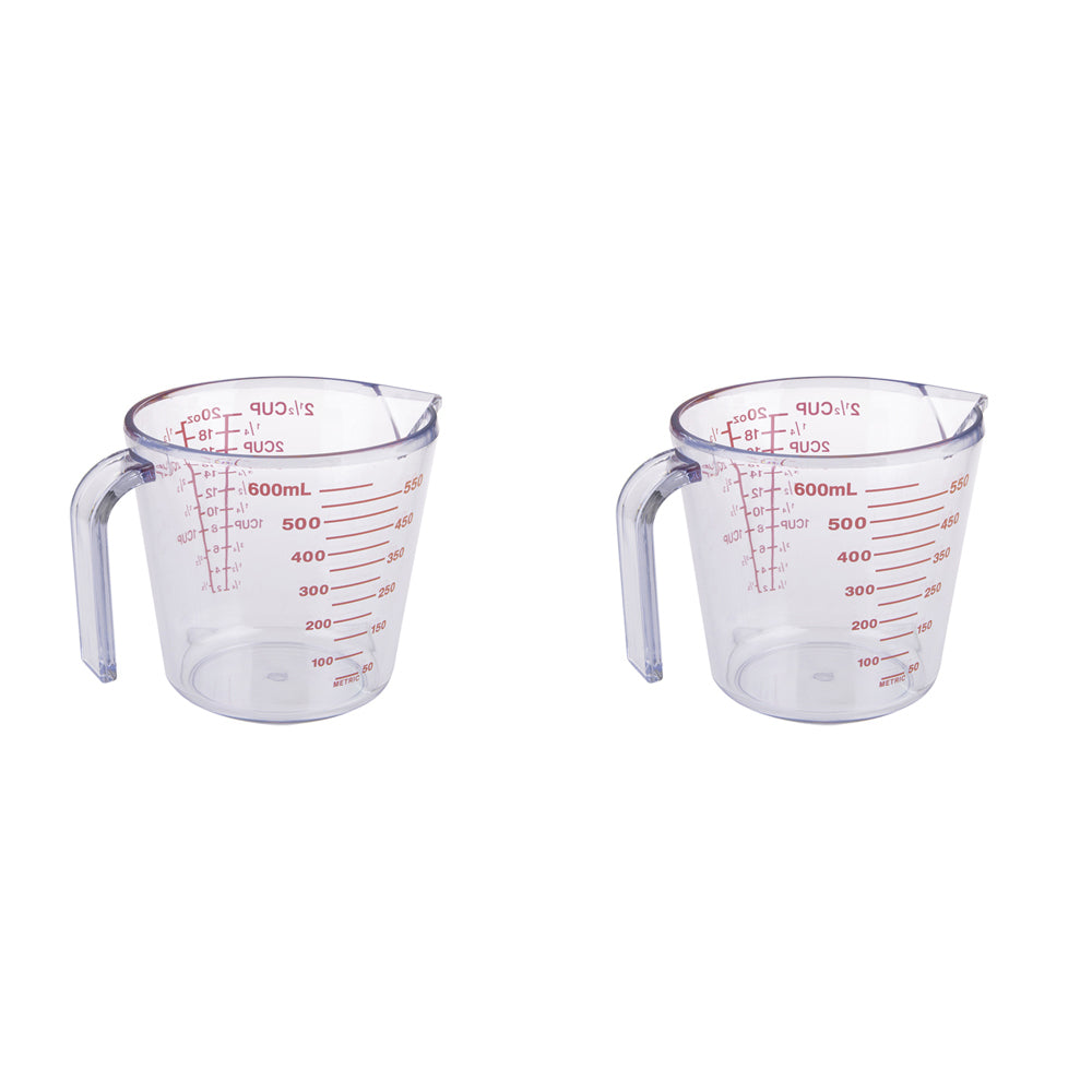 2PK Appetito 2 1/2 Cup Plastic Measure Jug Home Kitchen Cooking Clear