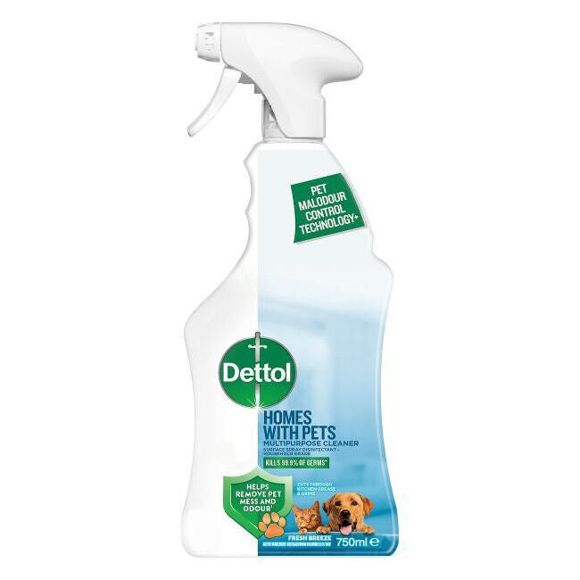 6PK Dettol Homes w/ Pets Multipurpose Cleaner Spray 750ml Fresh Breeze