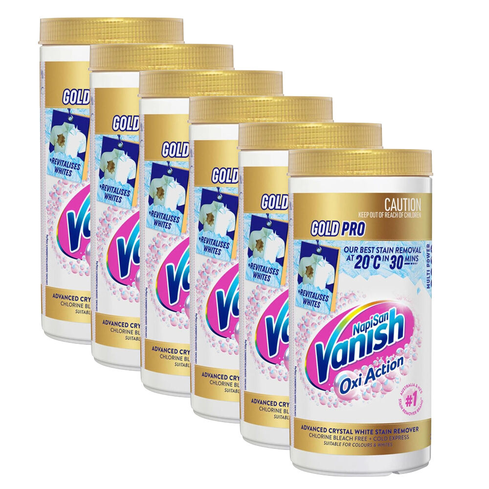 6PK Vanish Napisan Turbo Gold Pro Stain Remover Powder for Colour & White 2kg