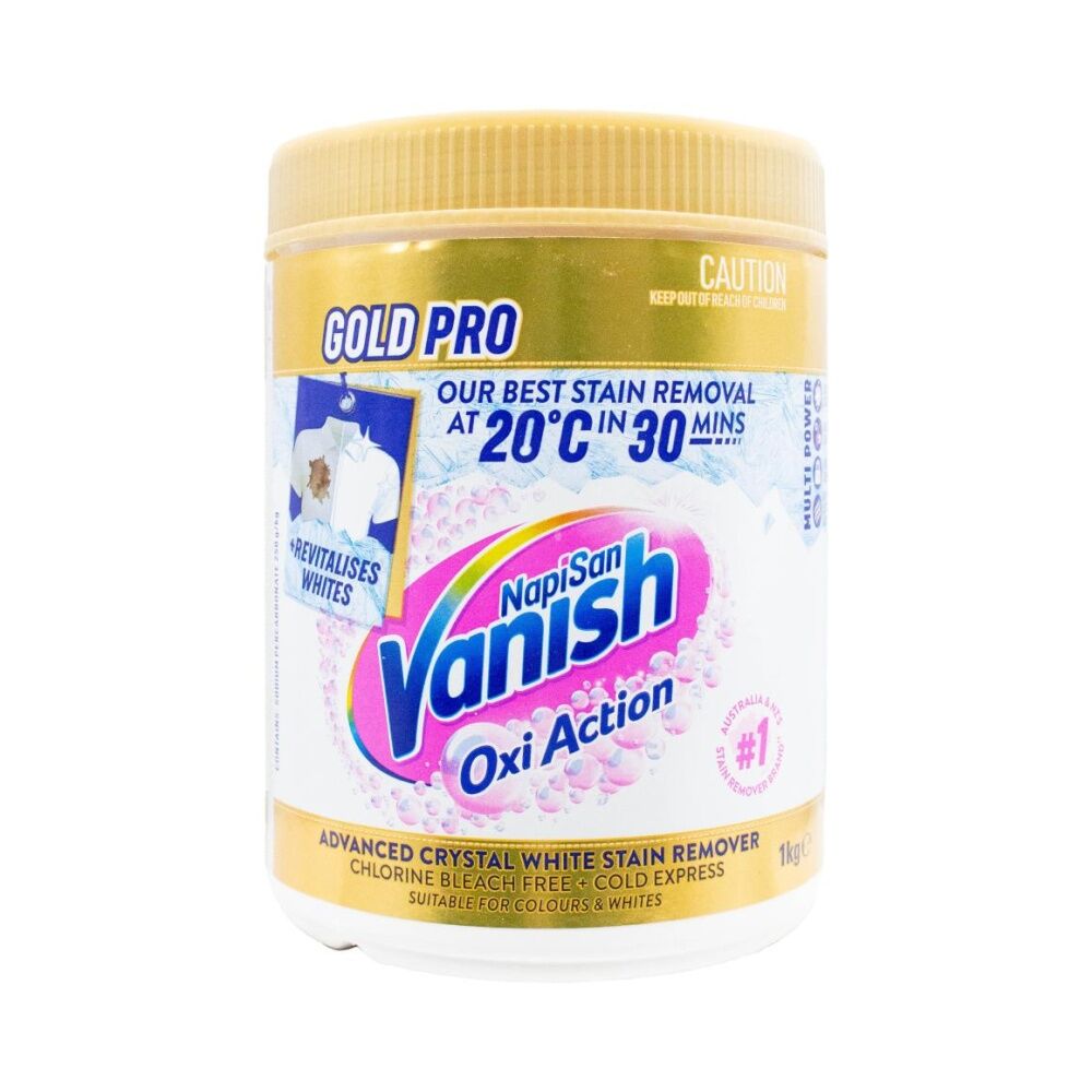 6PK Vanish Napisan Oxi Action Gold Pro Stain Remover Powder Crystal White 1kg
