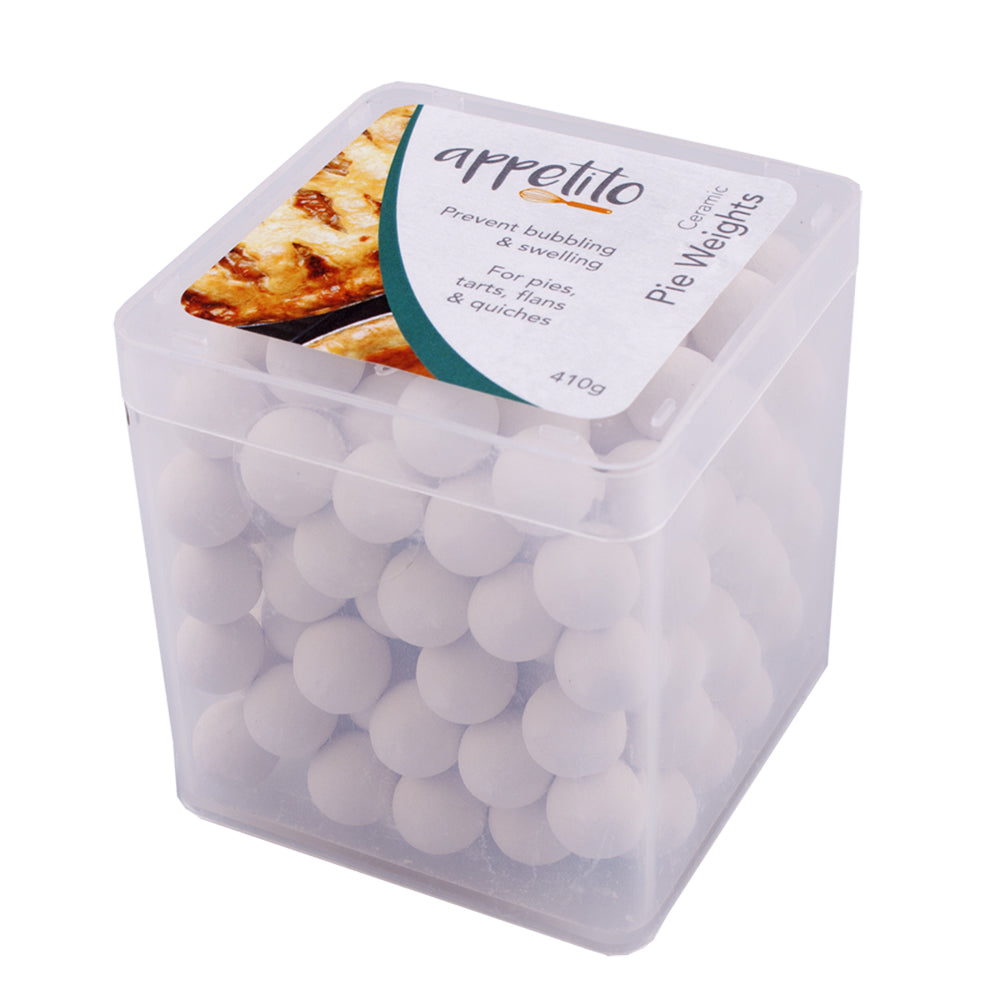 4PK Appetito Ceramic Pie Weights In Reusable Square Tub 410G White