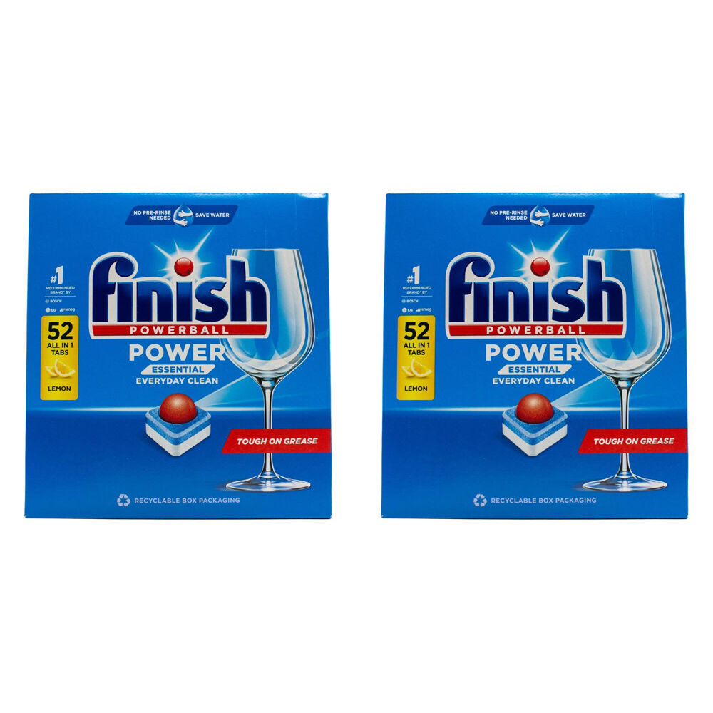 104pc Finish Powerball Dishwasher Tablets Multi Action Lemon Fresh Scent