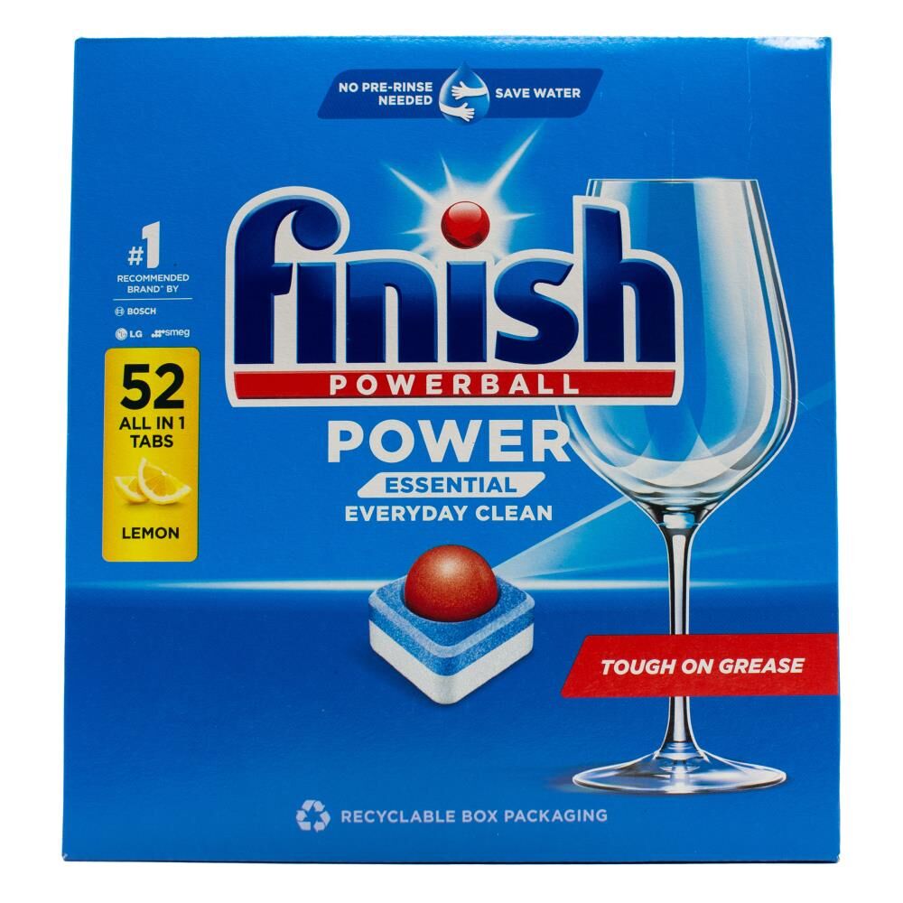 104pc Finish Powerball Dishwasher Tablets Multi Action Lemon Fresh Scent