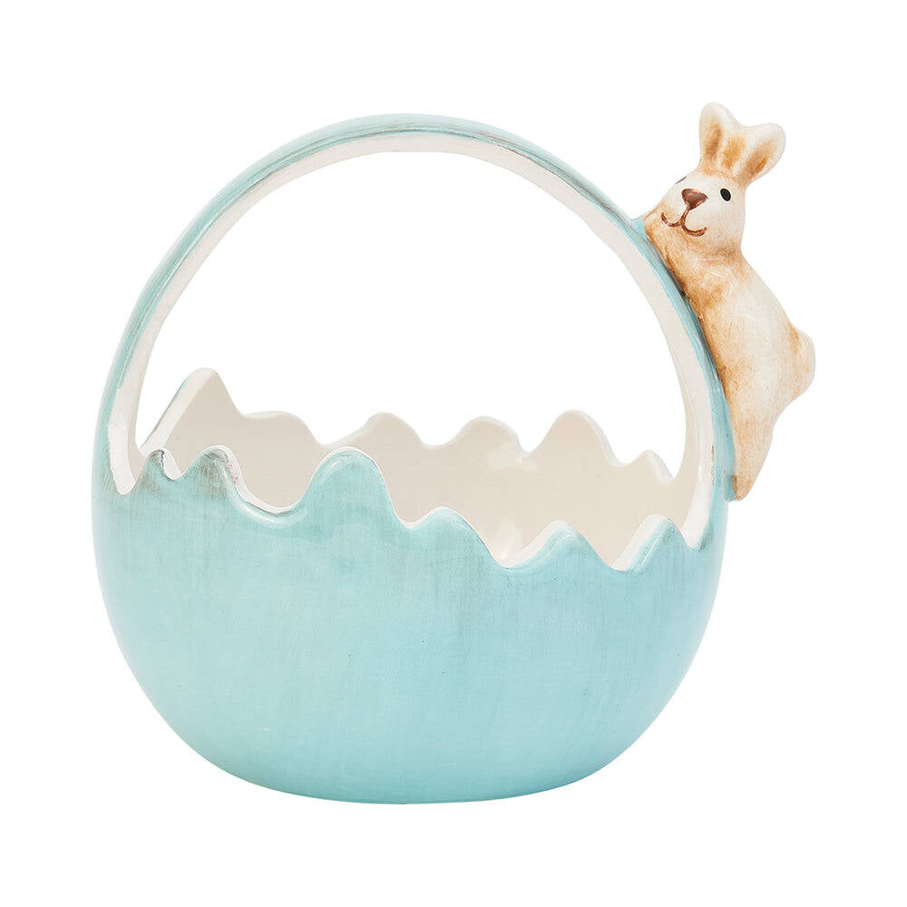 2PK Annabel Trends Ceramic Bunny Basket Small 8.5cm Blue