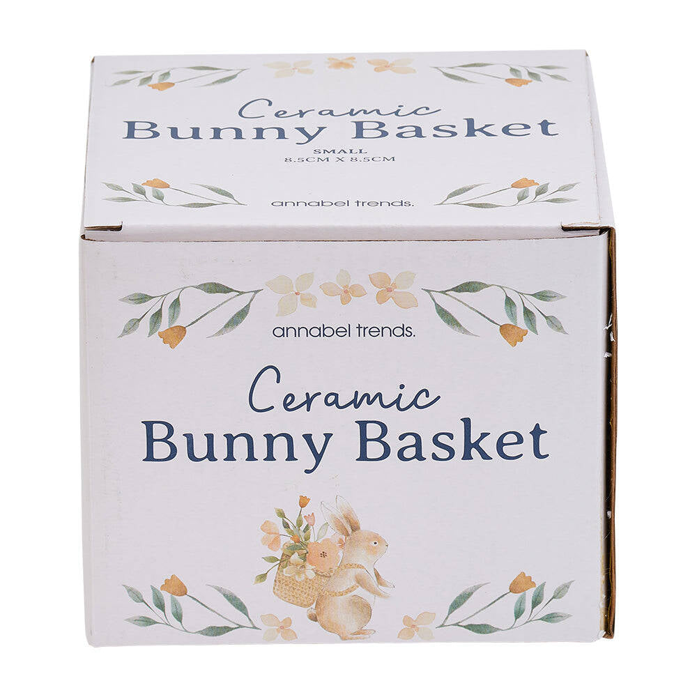 2PK Annabel Trends Ceramic Bunny Basket Small 8.5cm Blue