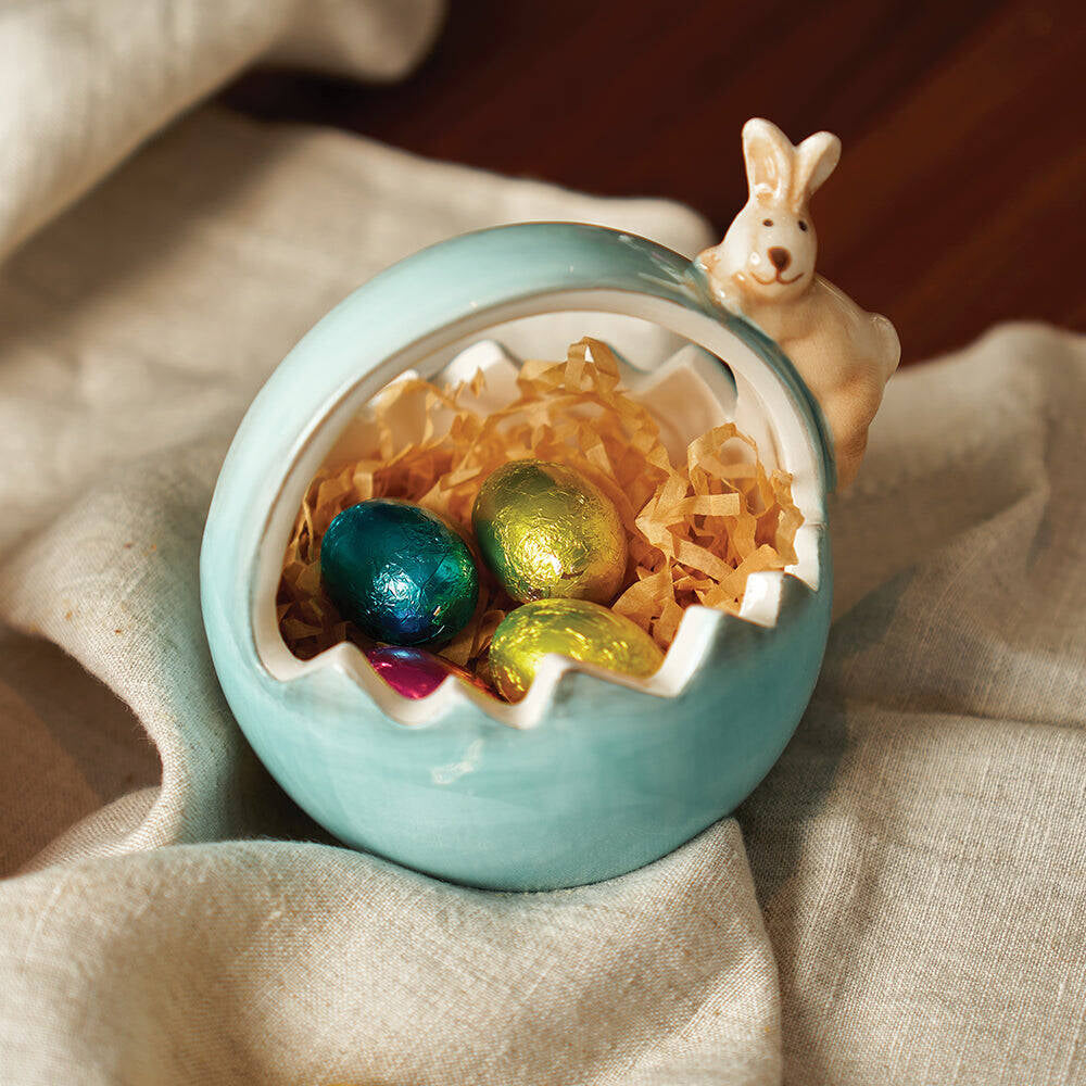 2PK Annabel Trends Ceramic Bunny Basket Small 8.5cm Blue