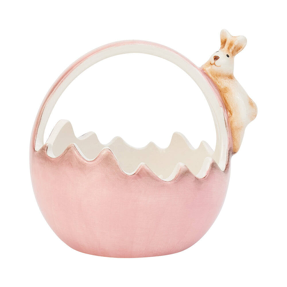 2PK Annabel Trends Ceramic Bunny Basket Small 8.5cm Pink