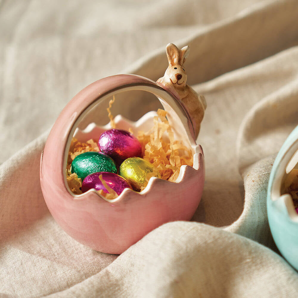 2PK Annabel Trends Ceramic Bunny Basket Small 8.5cm Pink