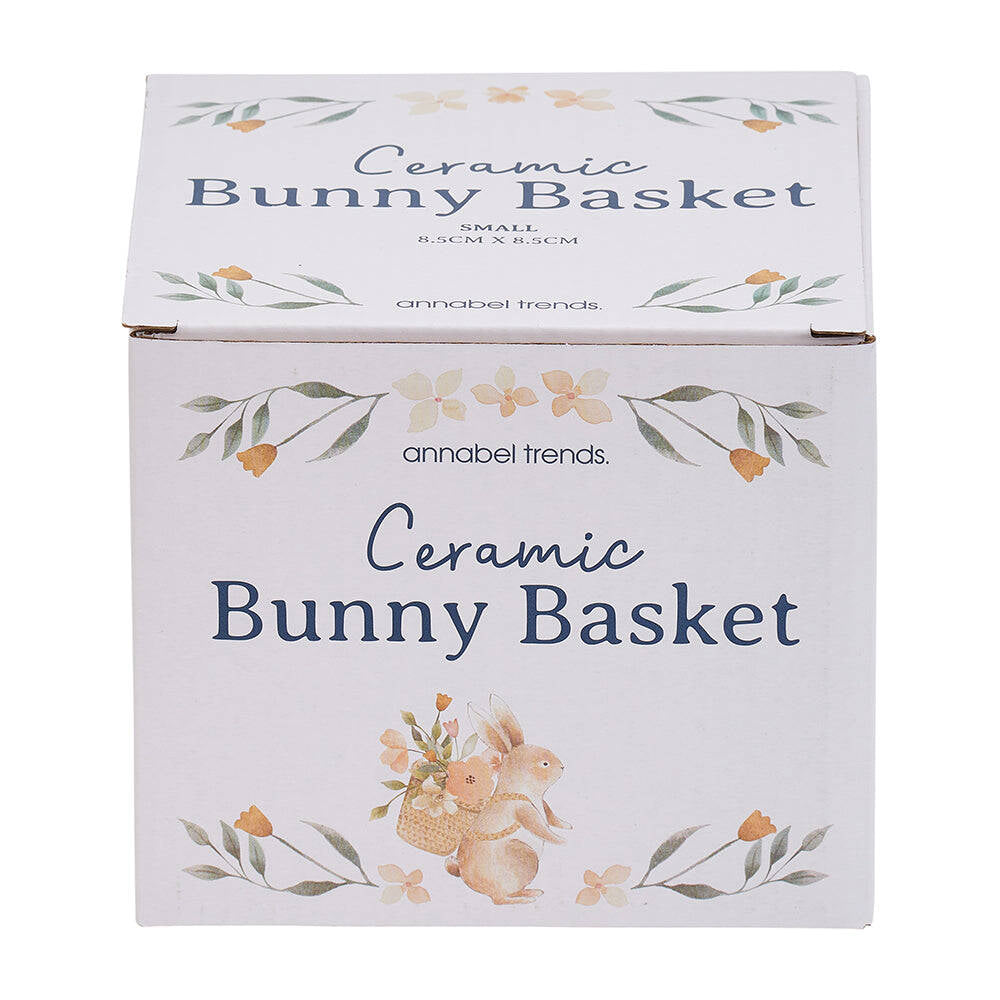 2PK Annabel Trends Ceramic Bunny Basket Small 8.5cm Pink