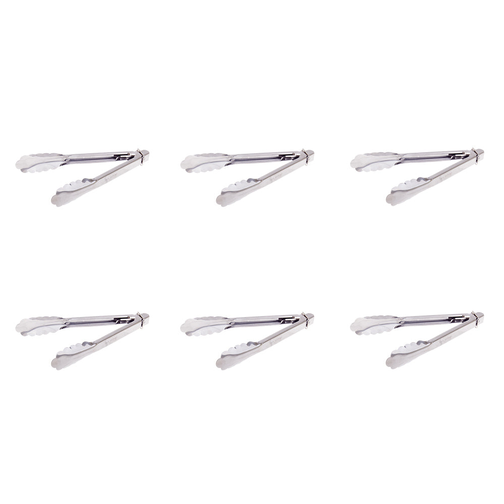 6PK Appetito Stainless Steel Tongs 23cm Home Kitchen Cooking