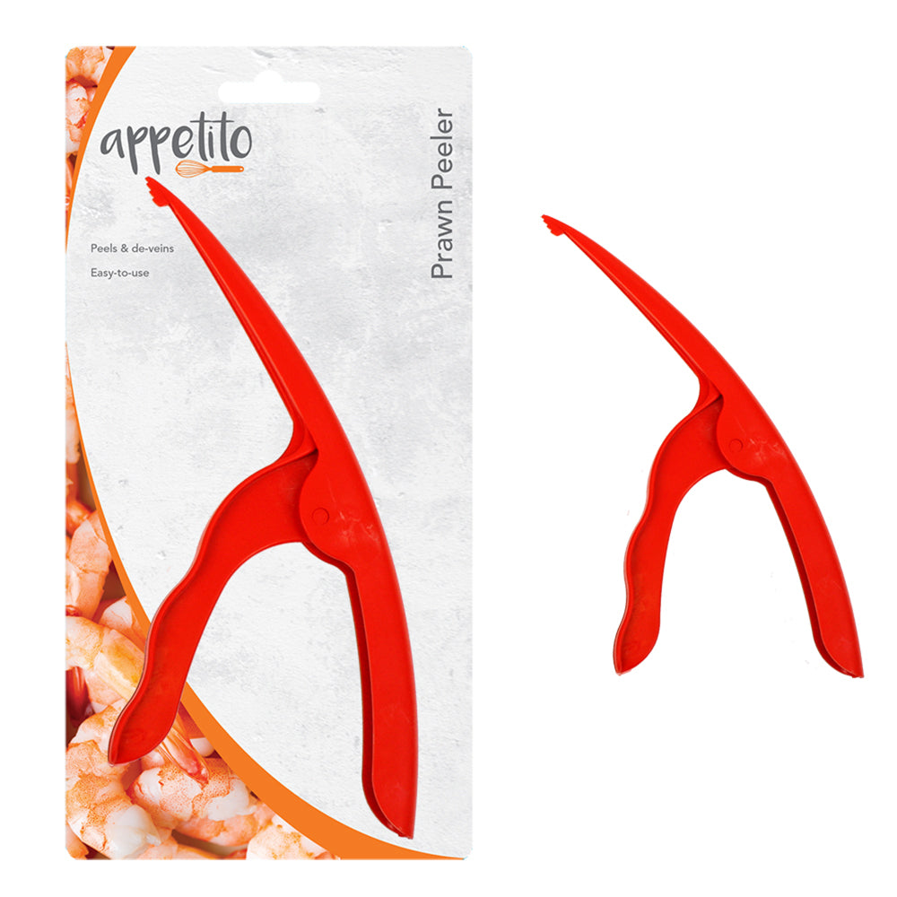 3PK Appetito Prawn Peeler Home Kitchen Cooking Tableware Red