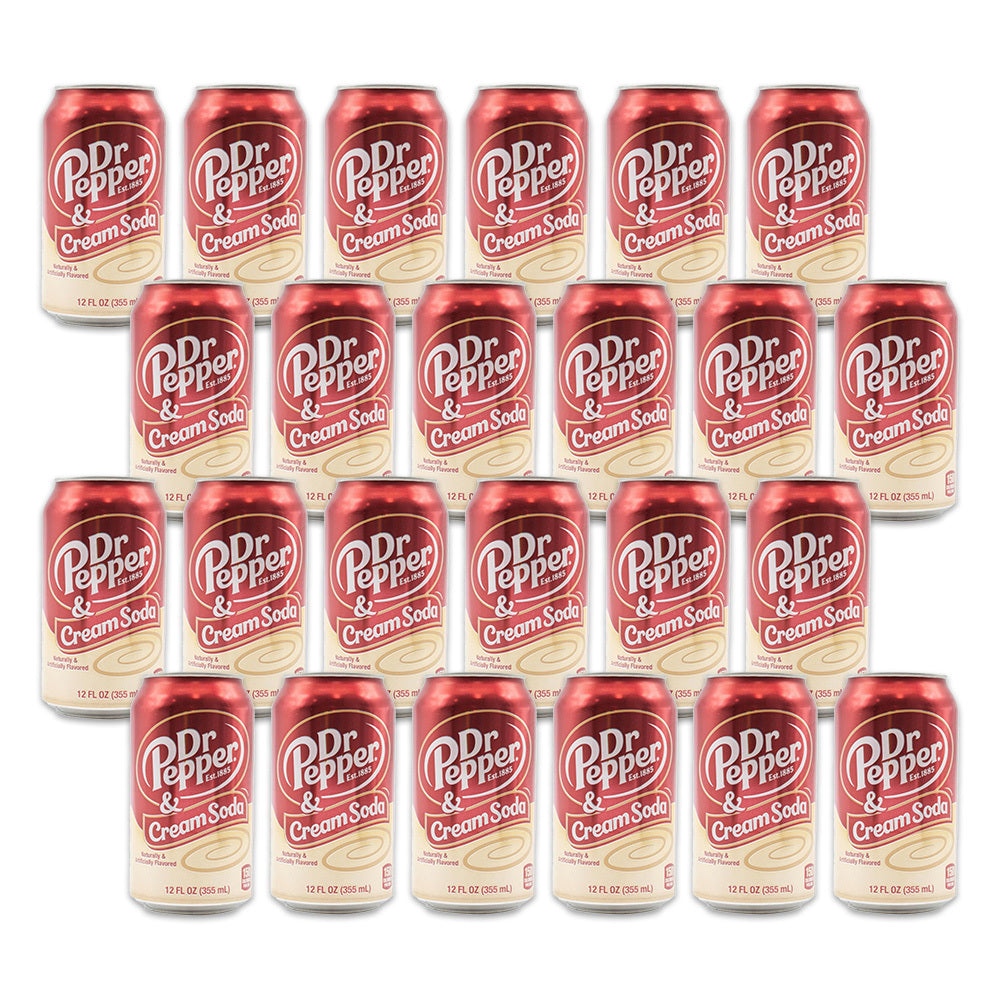 24PK USA Cans 355ml Dr Pepper Cream Soda Can Beverage Drink