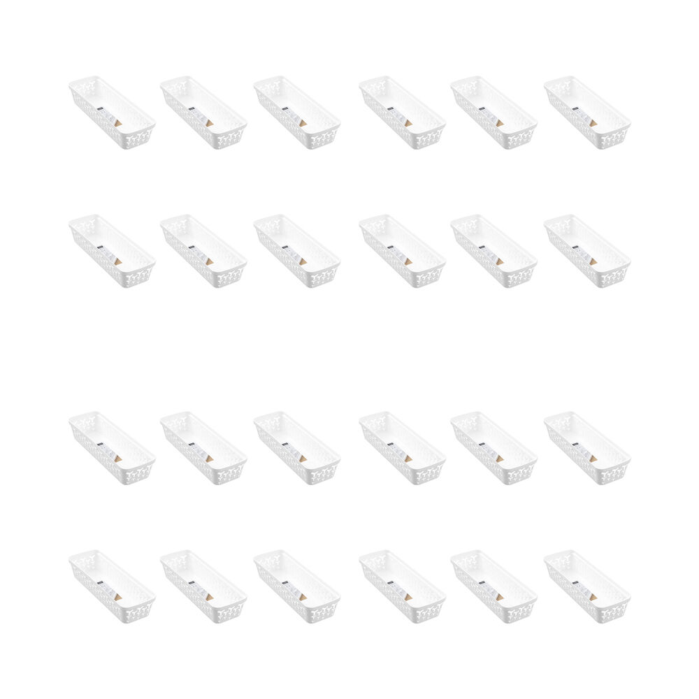 24PK Boxsweden Star Organiser Tray Versatile Sleek Rectangular 33x11x6.5cm White