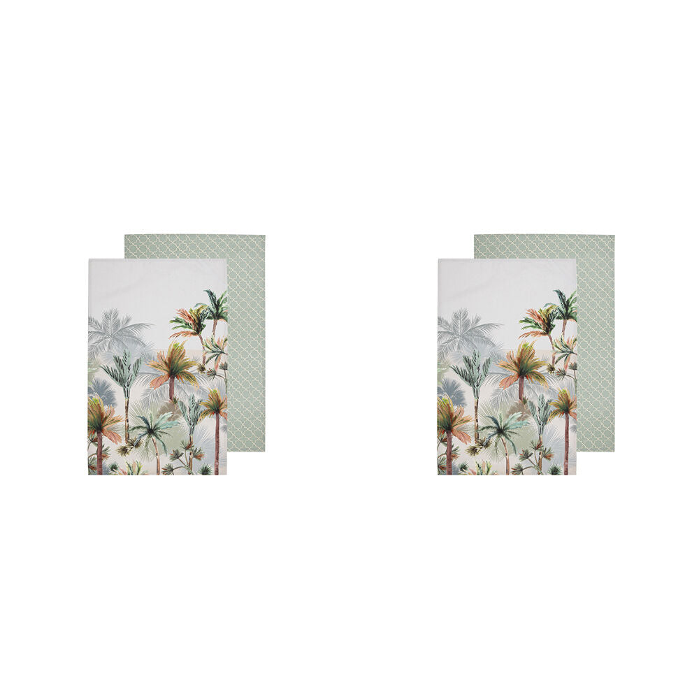 2x 2pc Ladelle Panama Cotton Kitchen Cleaning Towel Reusable/Washable Cloth