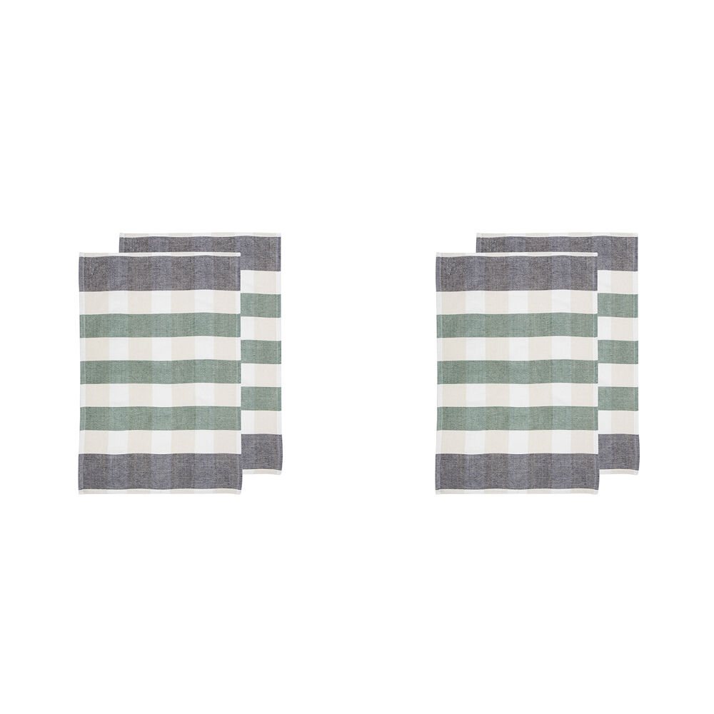 2x 2pc Ladelle Bailie Terry Charcoal Kitchen Towel Reusable Drying Cloth