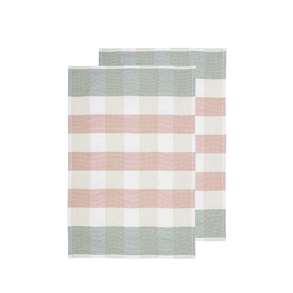 2pc Ladelle Bailie Terry Pink Kitchen Tea Towel Reusable Drying Cloth