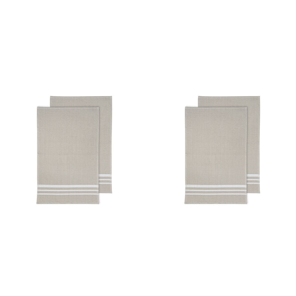 2x 2pc Ladelle Terry 100% Cotton Kitchen Dish Drying Towel Set Reusable Stone