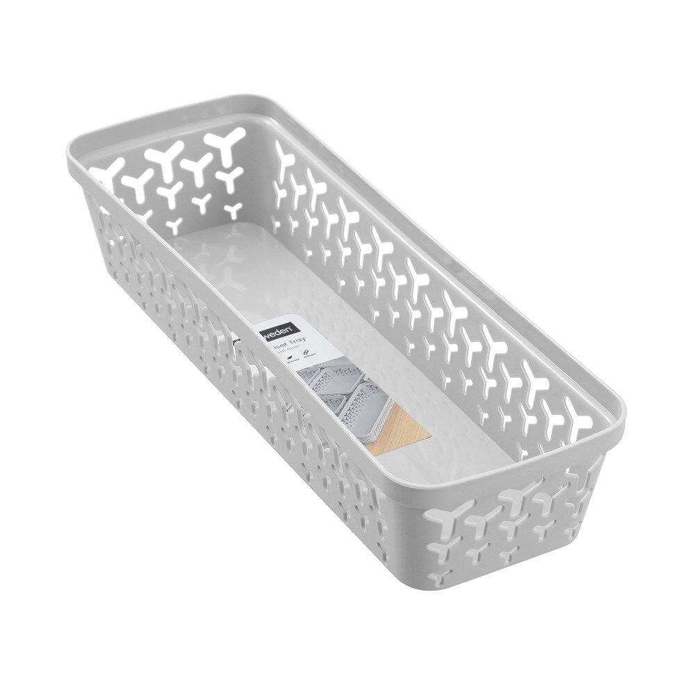 24PK Boxsweden Star Organiser Tray Versatile Sleek Rectangular 33x11x6.5cm Grey