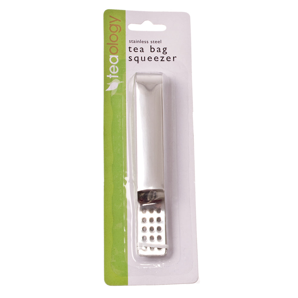 6PK Teaology Stainless Steel Tea Bag Squeezer Flat - Silver