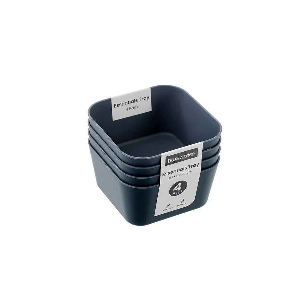 12x 4PK Boxsweden Essentials 8.5x4.5cm Sort Tray Square - Assorted