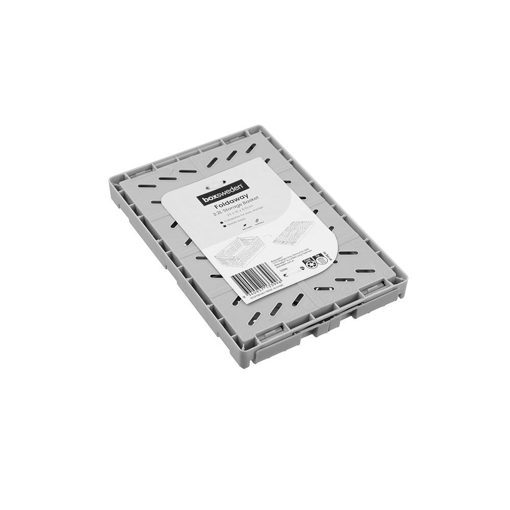 24PK Boxsweden Foldaway Storage Basket Organiser 2.2L 22x15x8.5cm Assorted