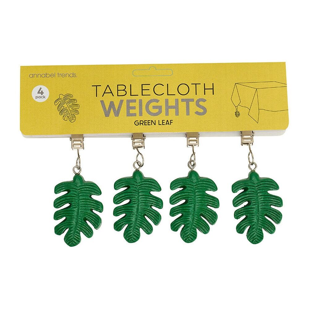 12pc Annabel Trends Tablecloth Weights Clip On Leaf Green