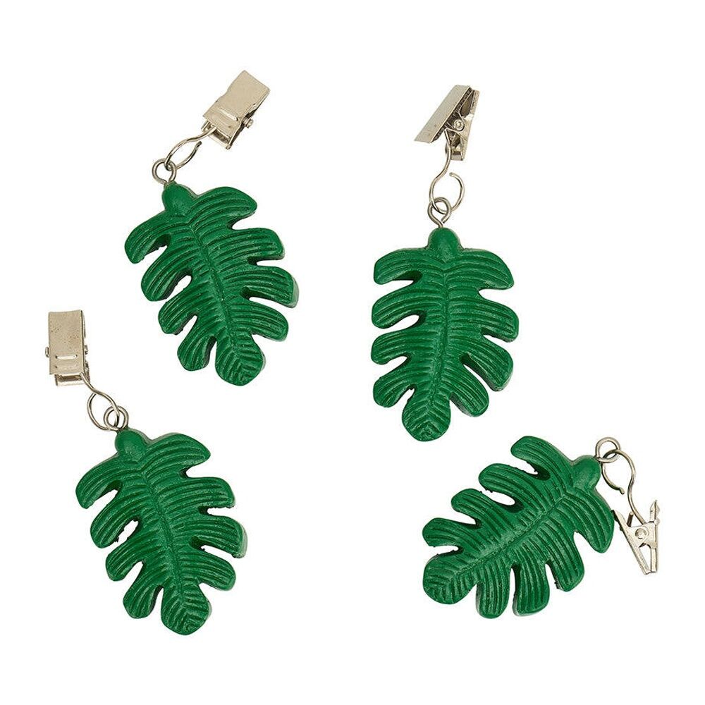 12pc Annabel Trends Tablecloth Weights Clip On Leaf Green
