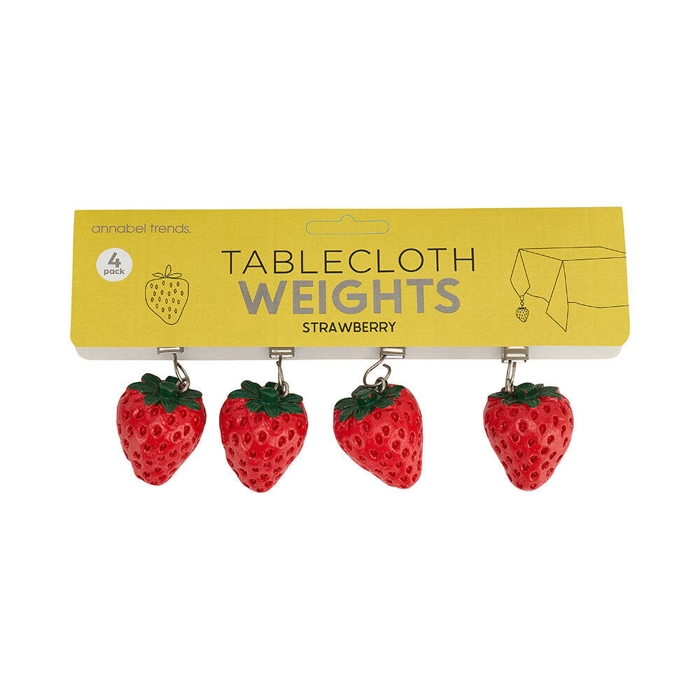 12pc Annabel Trends Tablecloth Weights Clip On Strawberry