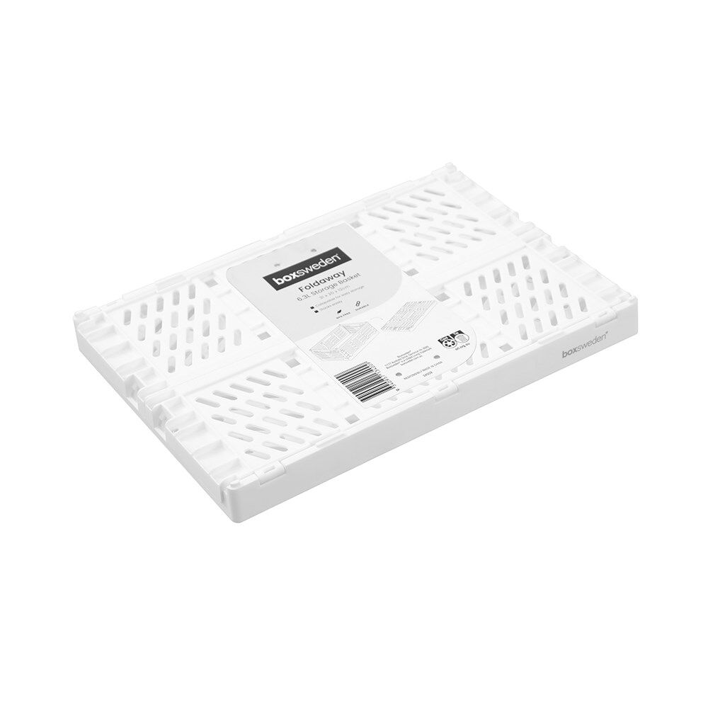 12PK Boxsweden Foldaway Storage Basket Organiser 6.3L 31x20x12cm Assorted