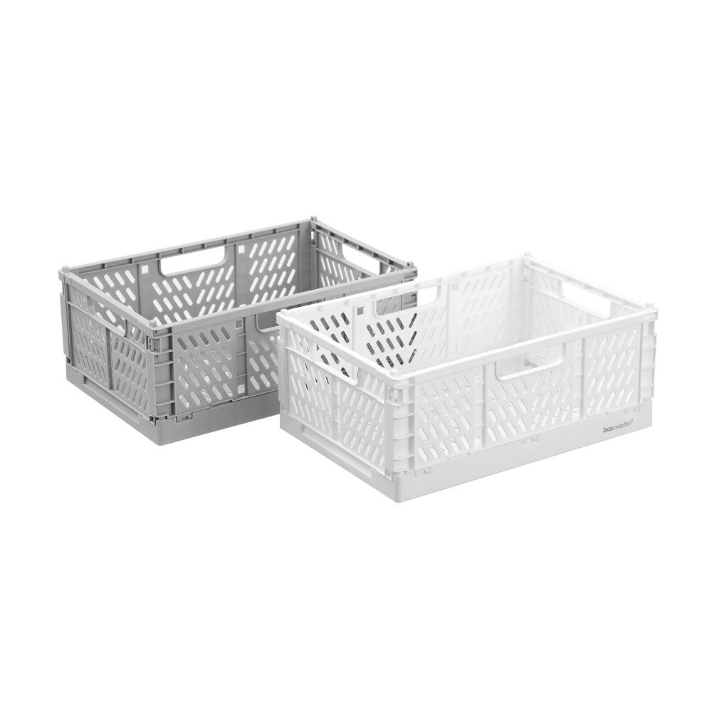 12PK Boxsweden Foldaway Storage Basket Organiser 6.3L 31x20x12cm Assorted