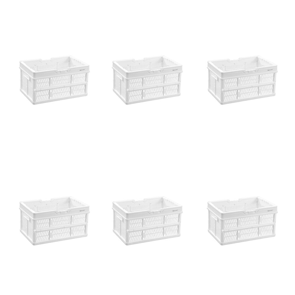 6PK Boxsweden Foldaway Carry Basket Versatile Organiser 15L 38x25x21cm Assorted
