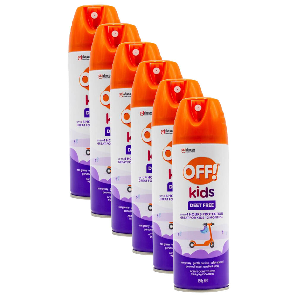 6PK Off 150g Insect Repellent Kids Deet Free Bottle Spray 12m+